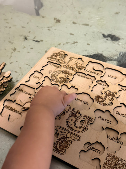 The Animal Alphabet Wooden Puzzle